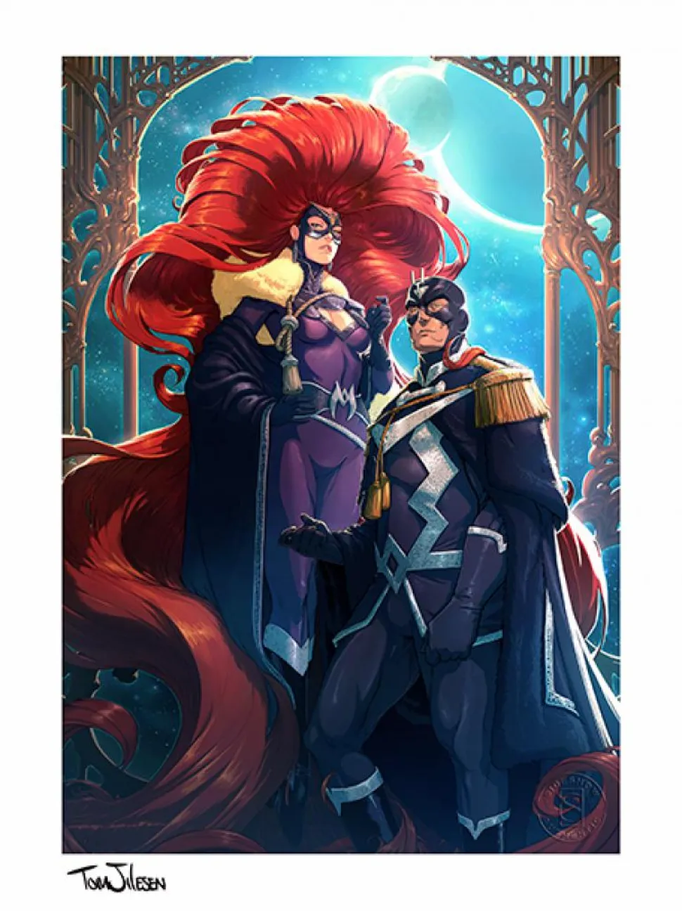 Inhumans - Black Bolt & Medusa Fine Art Print by Tom Jilesen