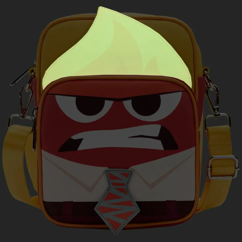 Inside Out - Anger Cosplay Glow in the Dark 8” Faux Leather Passport Bag