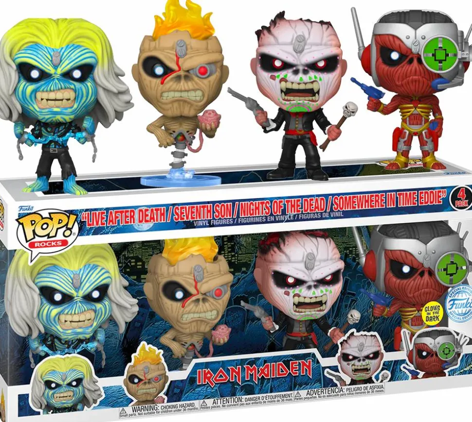 Iron Maiden - Eddie Glow in the Dark Pop! Vinyl Figure 4-Pack