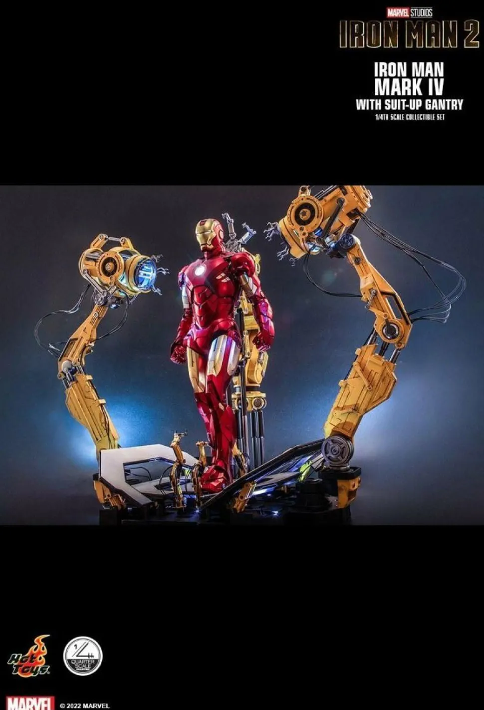 Iron Man 2 - Iron Man Mark IV with Suit-Up Gantry Deluxe 1/4 Scale Hot Toys Action Figure Set