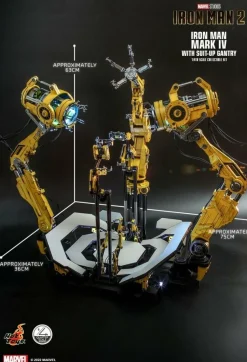 Iron Man 2 - Iron Man Mark IV with Suit-Up Gantry Deluxe 1/4 Scale Hot Toys Action Figure Set