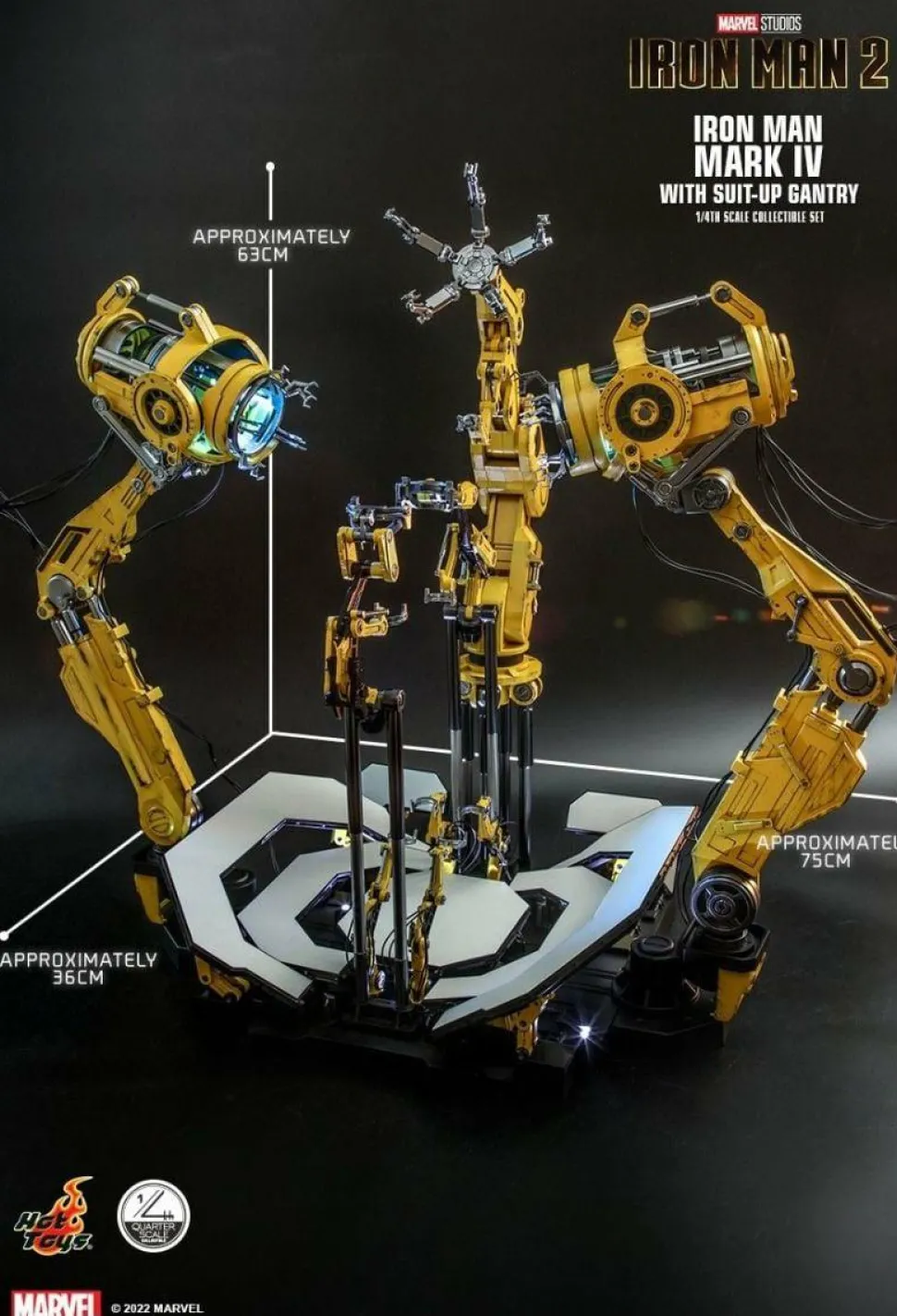 Iron Man 2 - Iron Man Mark IV with Suit-Up Gantry Deluxe 1/4 Scale Hot Toys Action Figure Set