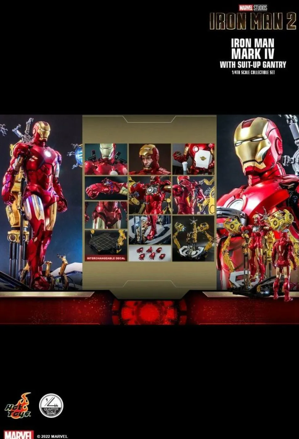 Iron Man 2 - Iron Man Mark IV with Suit-Up Gantry Deluxe 1/4 Scale Hot Toys Action Figure Set