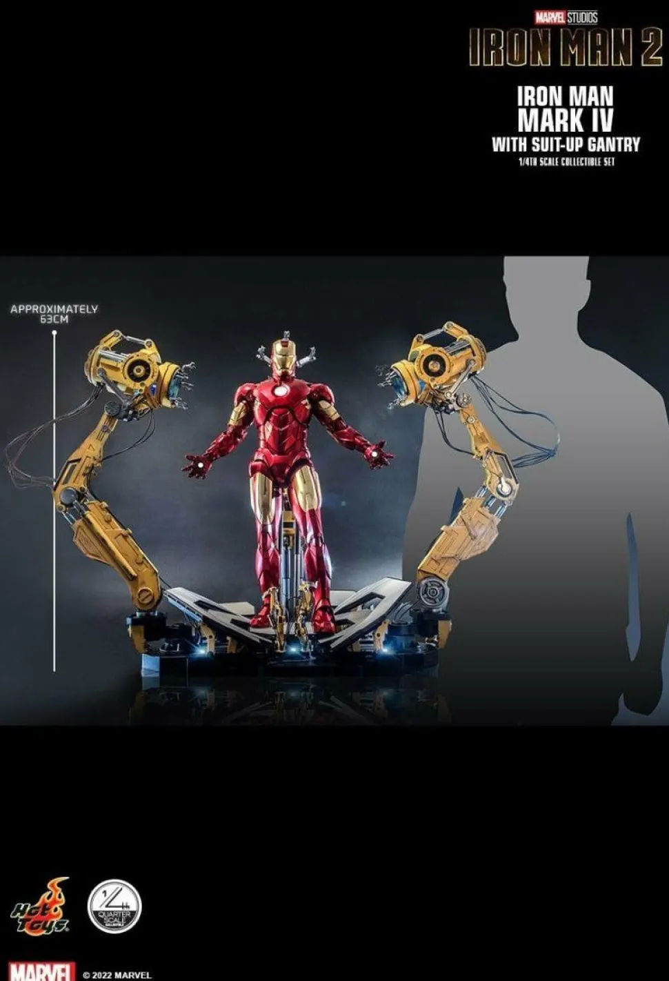 Iron Man 2 - Iron Man Mark IV with Suit-Up Gantry Deluxe 1/4 Scale Hot Toys Action Figure Set