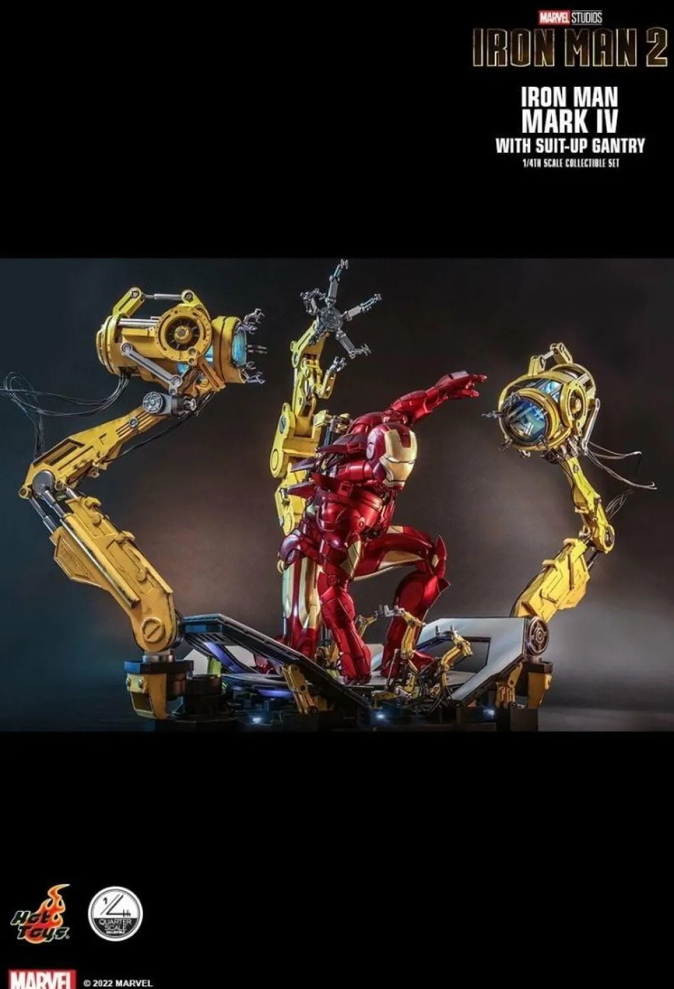 Iron Man 2 - Iron Man Mark IV with Suit-Up Gantry Deluxe 1/4 Scale Hot Toys Action Figure Set