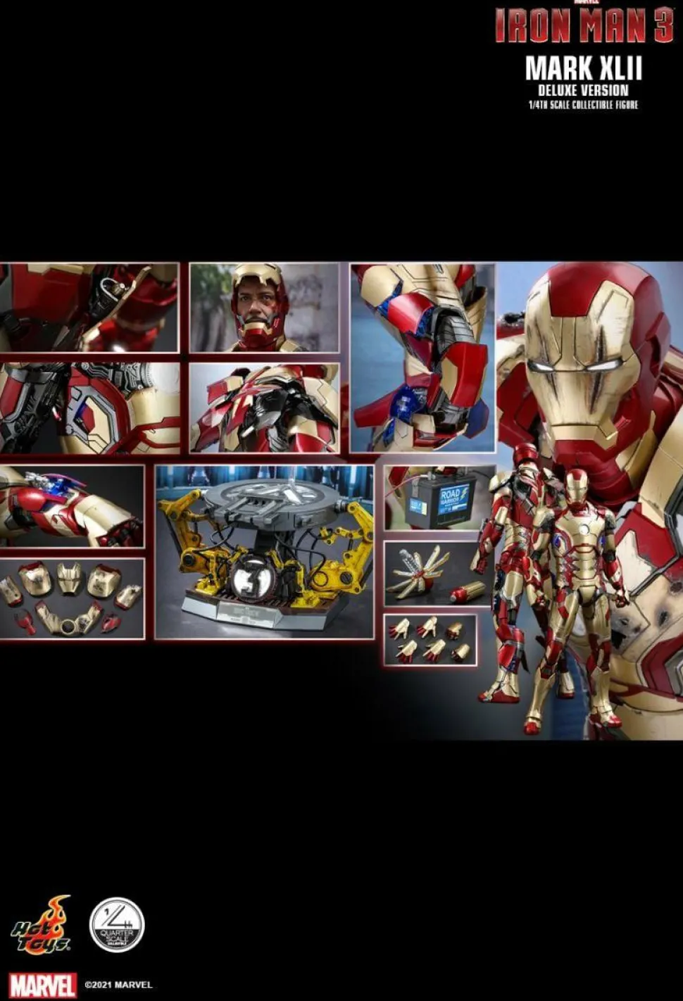 Iron Man 3 - Iron Man Mark XLII (42) Deluxe 1/4 Scale Hot Toys Action Figure