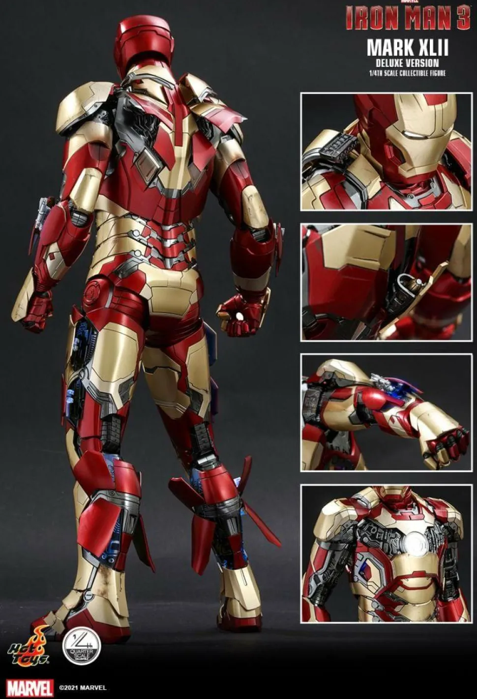 Iron Man 3 - Iron Man Mark XLII (42) Deluxe 1/4 Scale Hot Toys Action Figure