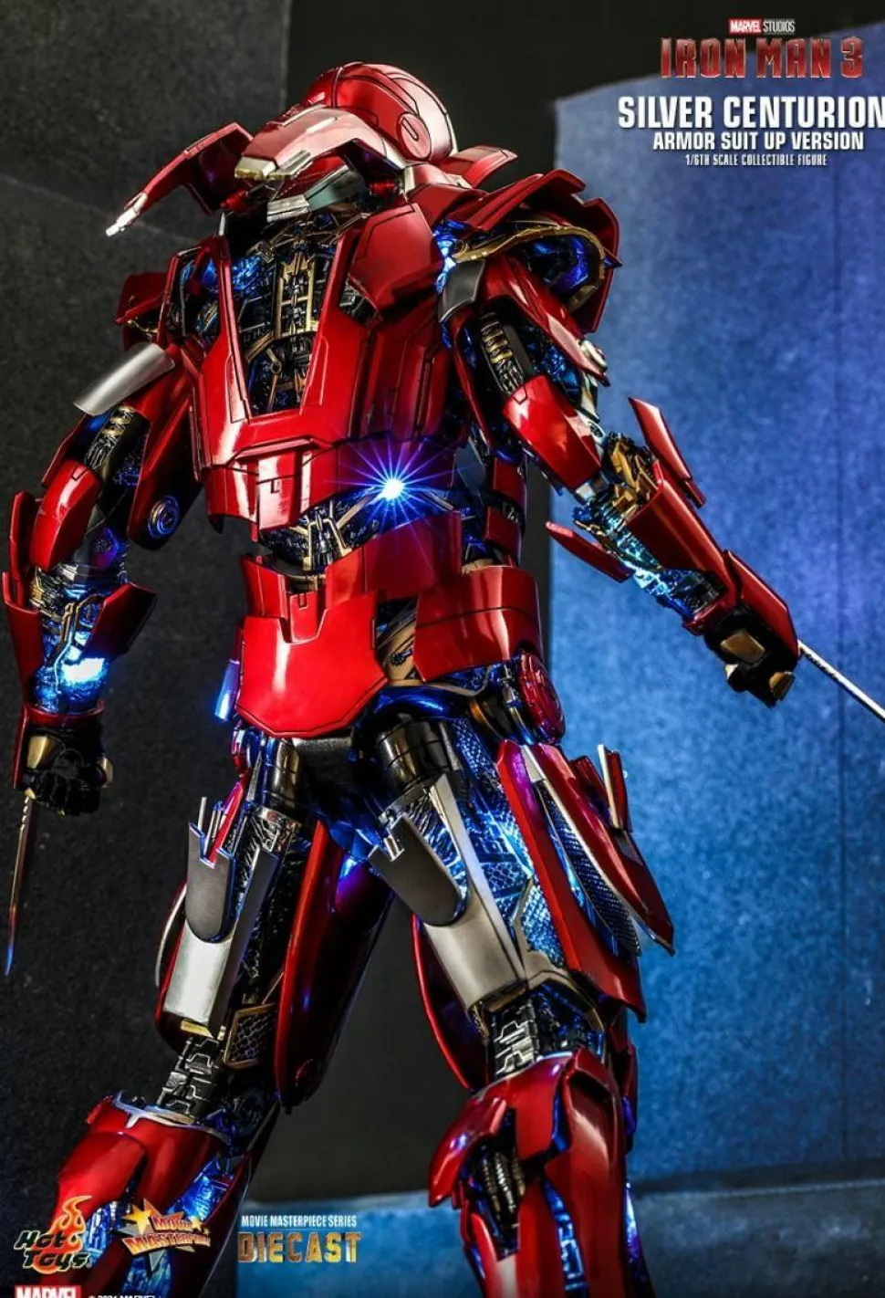 Iron Man 3 - Iron Man Silver Centurion Armour Suit-Up Version 1/6th Scale Die-Cast Hot Toys Action Figure