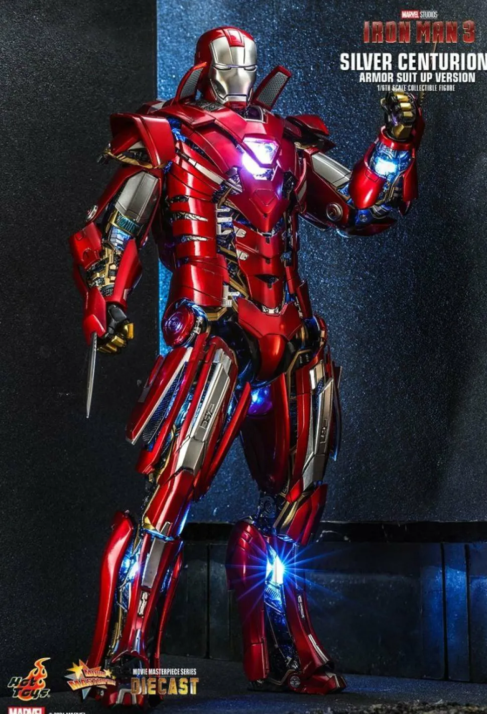 Iron Man 3 - Iron Man Silver Centurion Armour Suit-Up Version 1/6th Scale Die-Cast Hot Toys Action Figure