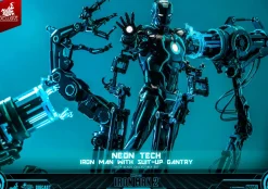 Iron Man 2 - Neon Tech Iron Man with Suit-Up Gantry 1/6th Scale Hot Toys Action Figure Set