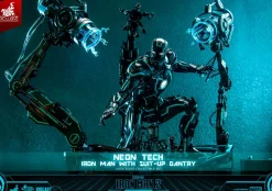 Iron Man 2 - Neon Tech Iron Man with Suit-Up Gantry 1/6th Scale Hot Toys Action Figure Set