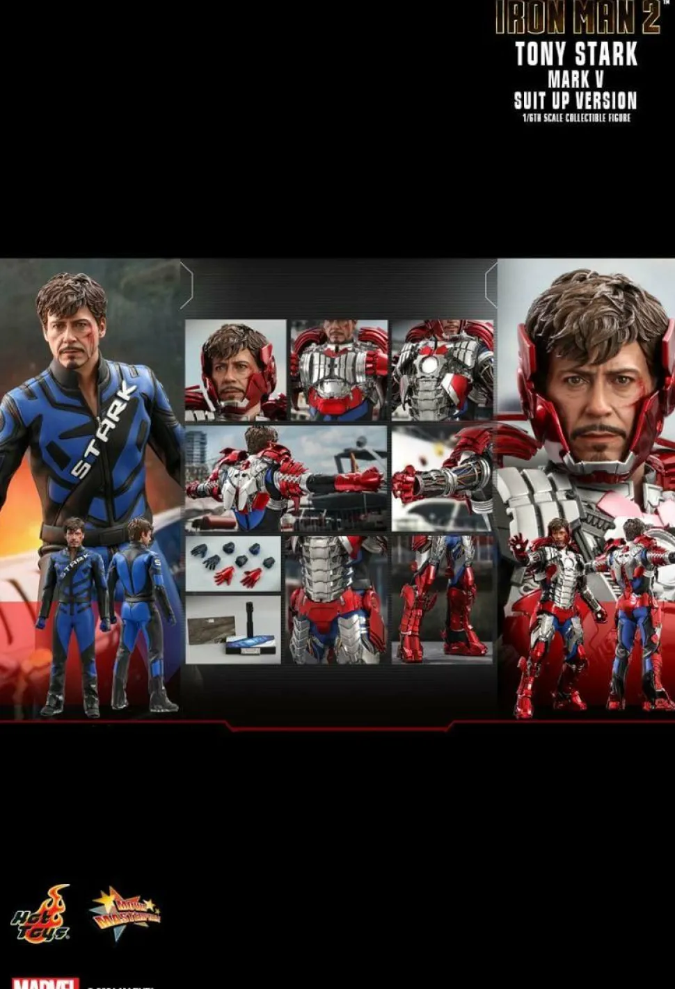 Iron Man 2 - Tony Stark Mark V Suit Up Version 1/6th Scale Hot Toys Action Figure