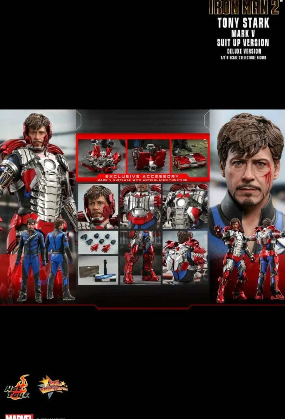 Iron Man 2 - Tony Stark Mark V Suit Up Version Deluxe 1/6th Scale Hot Toys Action Figure