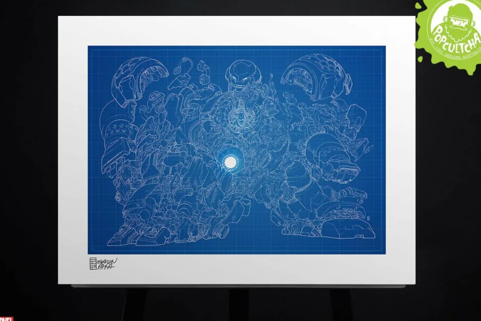 Iron Man - Hulkbuster Blueprint Variant Fine Art Print by Erwin Papa