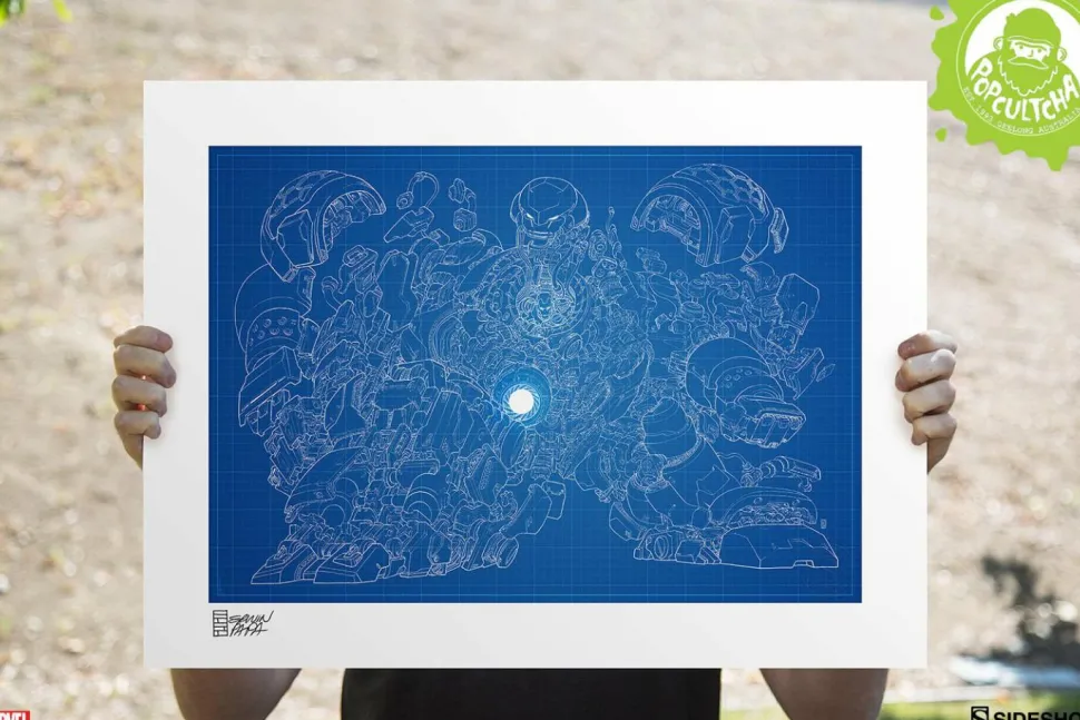 Iron Man - Hulkbuster Blueprint Variant Fine Art Print by Erwin Papa