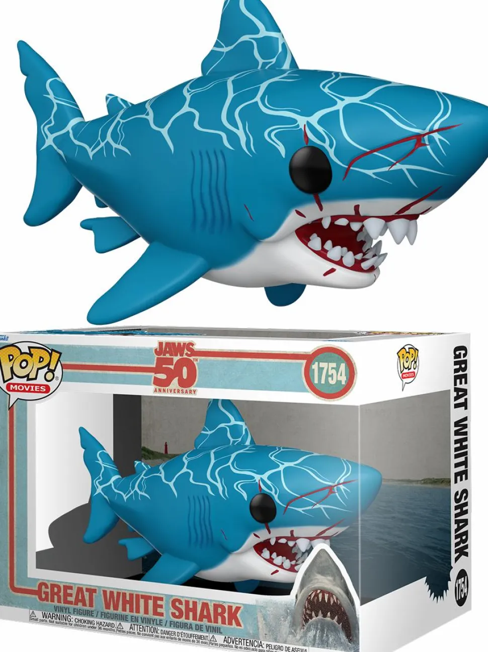 Jaws - Great White Shark 50th Anniversary 6" Super Sized Pop! Vinyl Figure