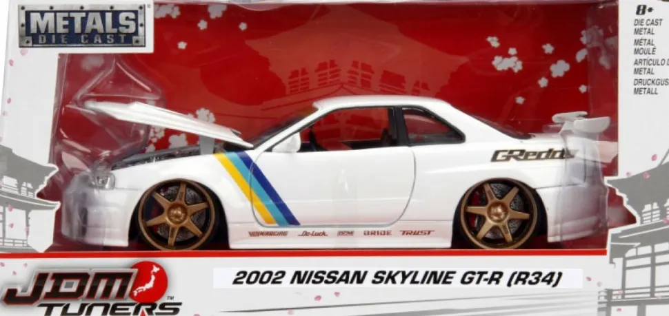 JDM Tuners - 2002 Nissan Skyline GT-R (R34) 1/24th Scale Die-Cast Vehicle Replica
