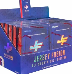Jersey Fusion - All Sports ( NBA , NFL , NHL , MLB ) 2021 Edition Trading Card Display (10 Packs)