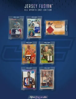 Jersey Fusion - All Sports ( NBA , NFL , NHL , MLB ) 2021 Edition Trading Card Display (10 Packs)