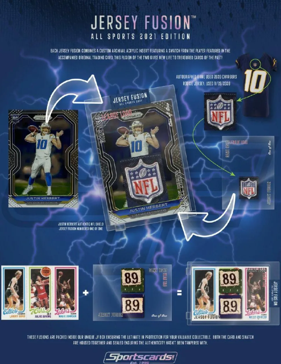 Jersey Fusion - All Sports ( NBA , NFL , NHL , MLB ) 2021 Edition Trading Card Pack (1 Card)