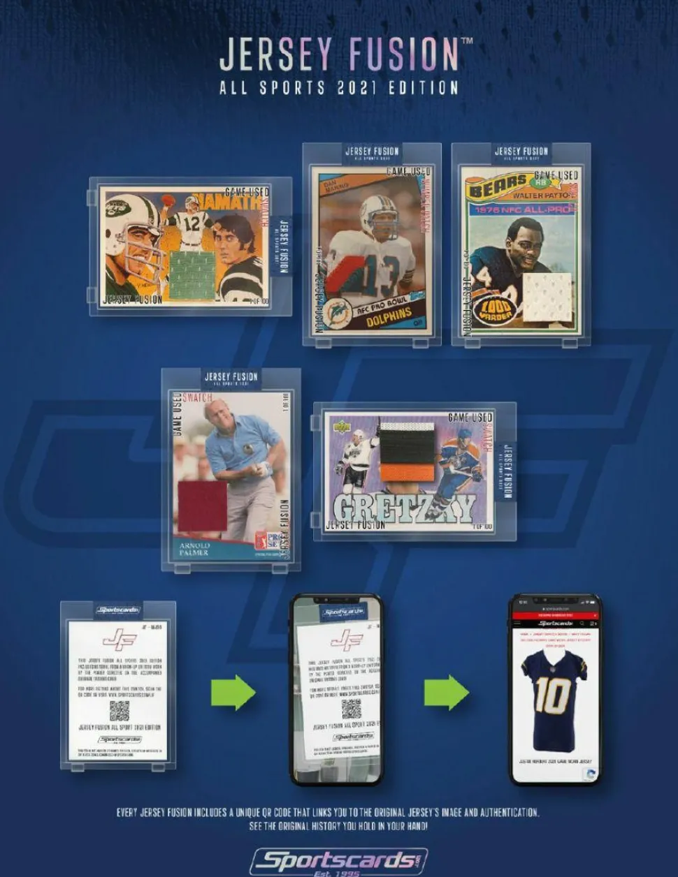 Jersey Fusion - All Sports ( NBA , NFL , NHL , MLB ) 2021 Edition Trading Card Pack (1 Card)