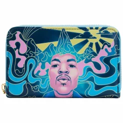 Jimi Hendrix - Psychedelic Landscape Glow in the Dark 4” Faux Leather Zip-Around Wallet