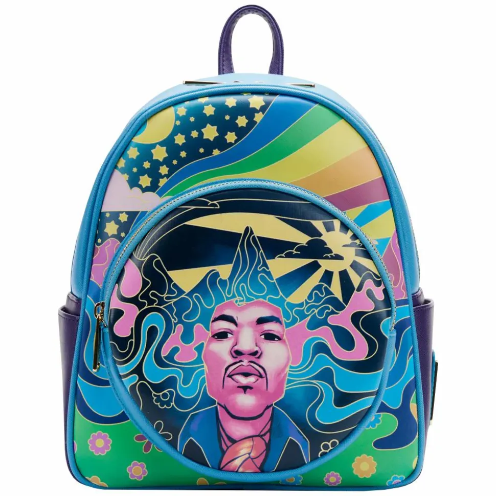 Jimi Hendrix - Psychedelic Landscape Glow in the Dark 11” Faux Leather Mini Backpack