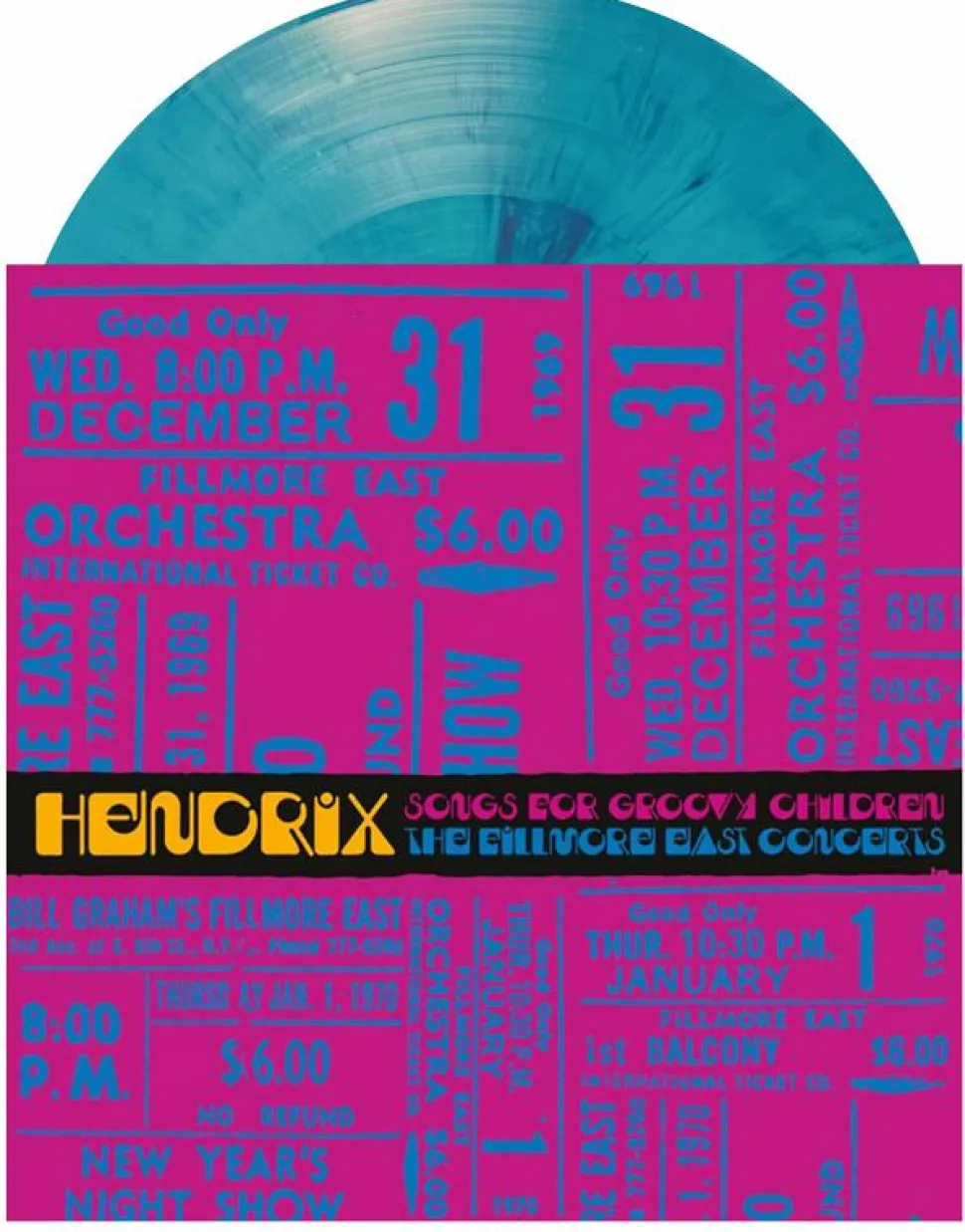 Jimi Hendrix - Songs for Groovy Children: The Fillmore East Concerts LP Vinyl Record (2024 Record Store Day Black Friday Exclusive Clear Blue & Violet Swirl Vinyl)