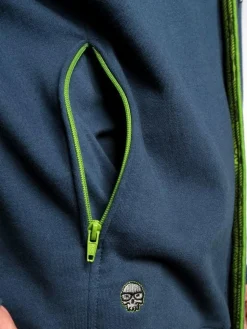 J!nx - Juggernaut 2.0 Navy Hoodie (with Green Trim)