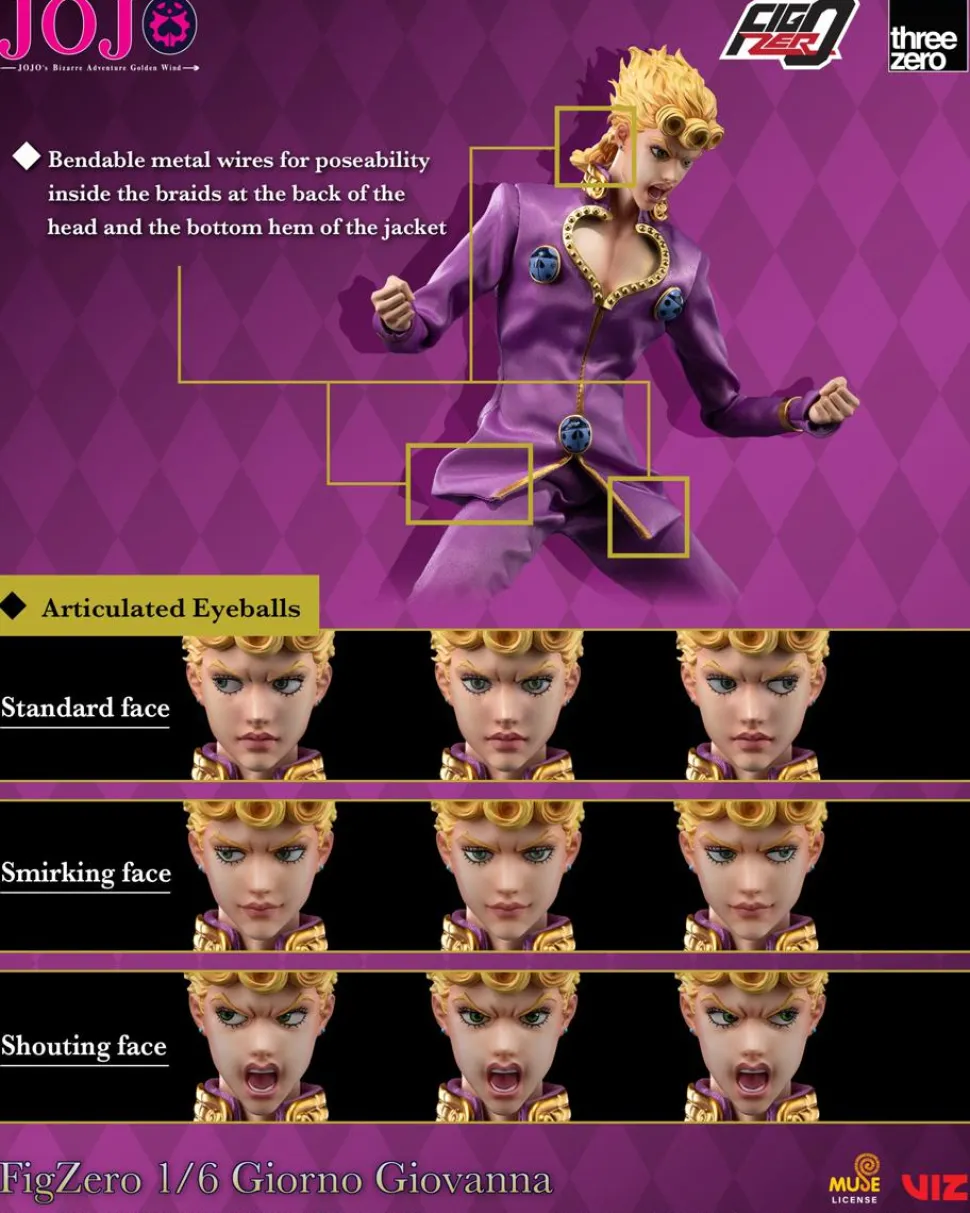 JoJo's Bizarre Adventure: Golden Wind - Giorno Giovanna FigZero 1/6th Scale Action Figure