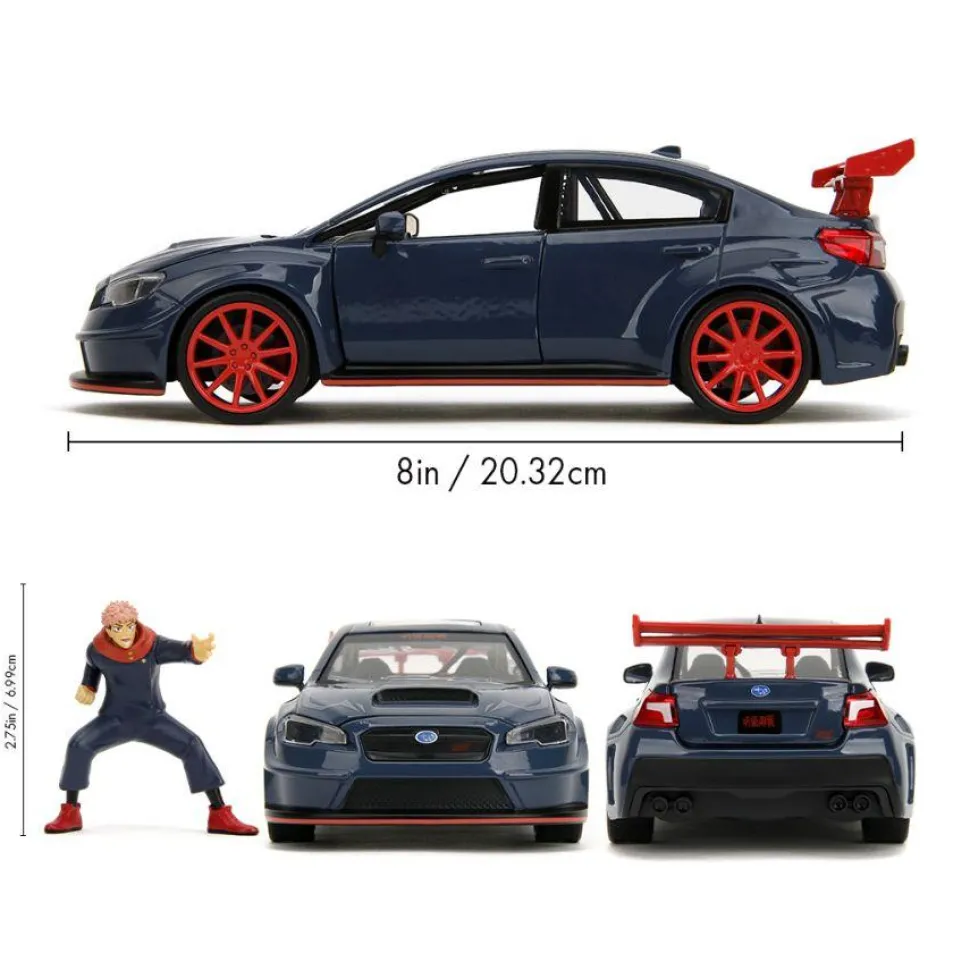 Jujutsu Kaisen - Yuji Itadori & 2016 Subaru WRX STI Widebody Anime Hollywood Rides 1/24th Scale Die-Cast Vehicle Replica