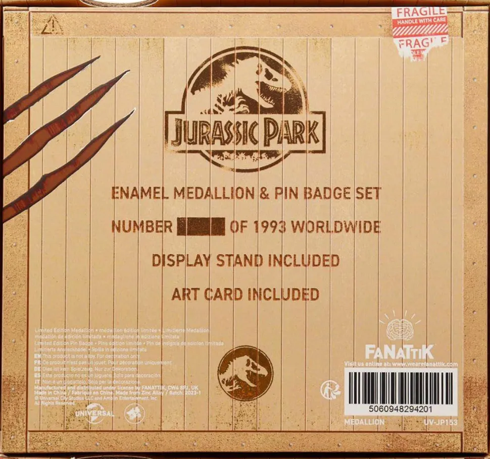 Jurassic Park - Enamel Medallion & Pin Badge Limited Edition Collector's Set