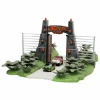 Jurassic Park - Jurassic Park Gate with Jeep Wrangler & Ford Explorer Nano Hollywood Rides Nano Scene 1.65" Scale Die-Cast Playset