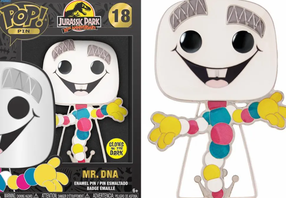 Jurassic Park - Mr. DNA Glow-in-the-Dark 4" Pop! Enamel Pin