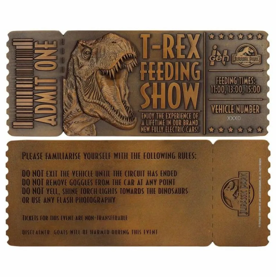 Jurassic Park - T-Rex Feeding Show Limited Edition Metal Ticket Replica