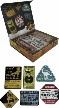 Jurassic World - Metal Warning Signs Scaled Replica Box Set