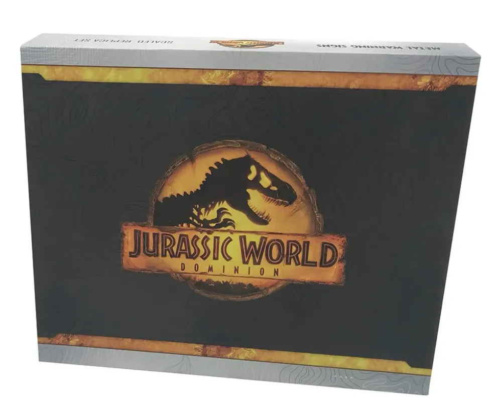 Jurassic World - Metal Warning Signs Scaled Replica Box Set
