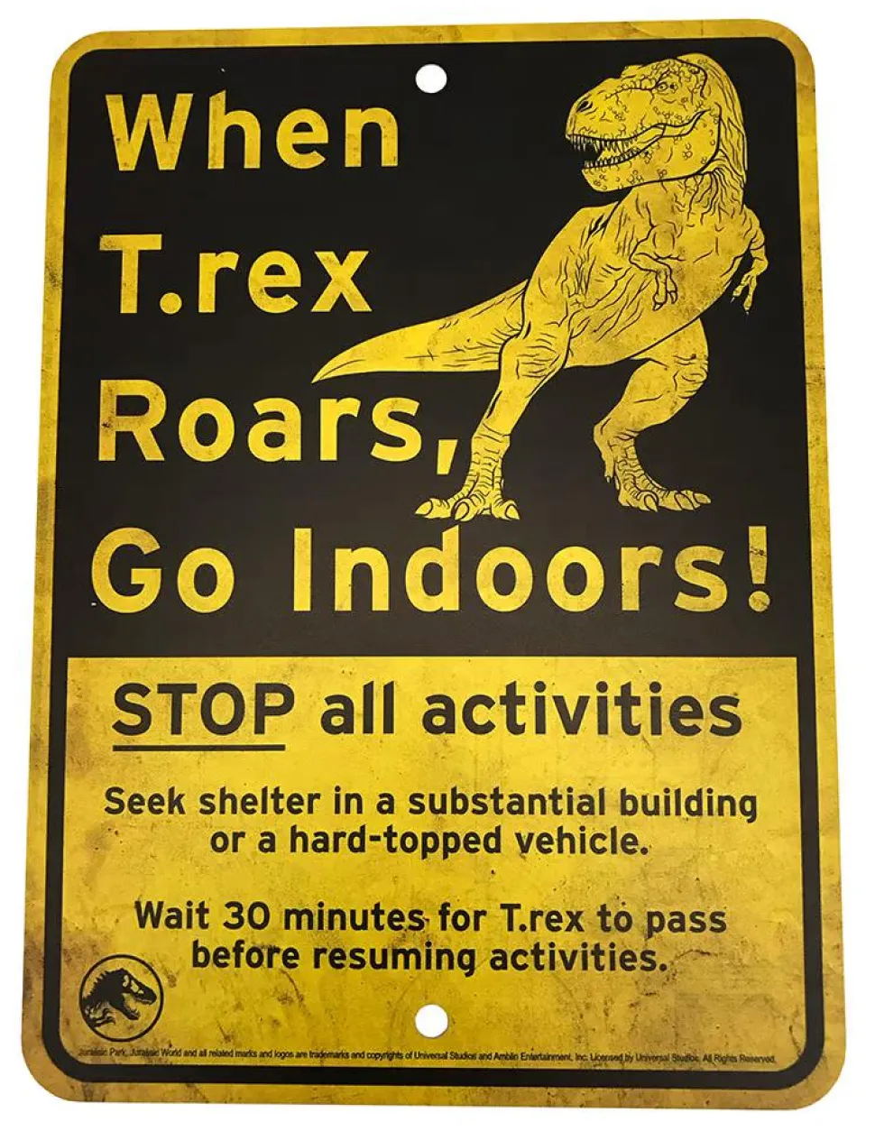Jurassic World - Metal Warning Signs Scaled Replica Box Set