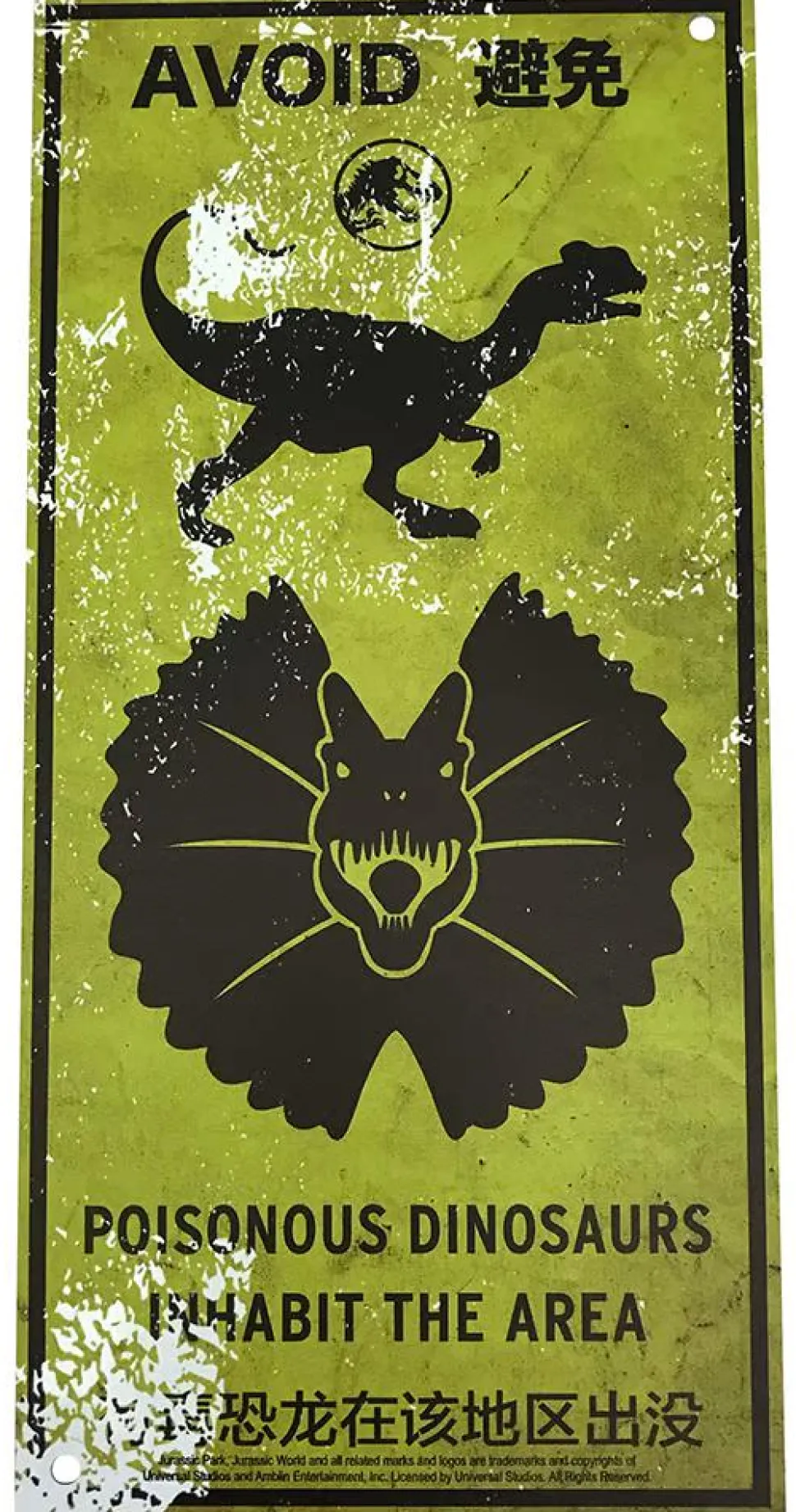 Jurassic World - Metal Warning Signs Scaled Replica Box Set