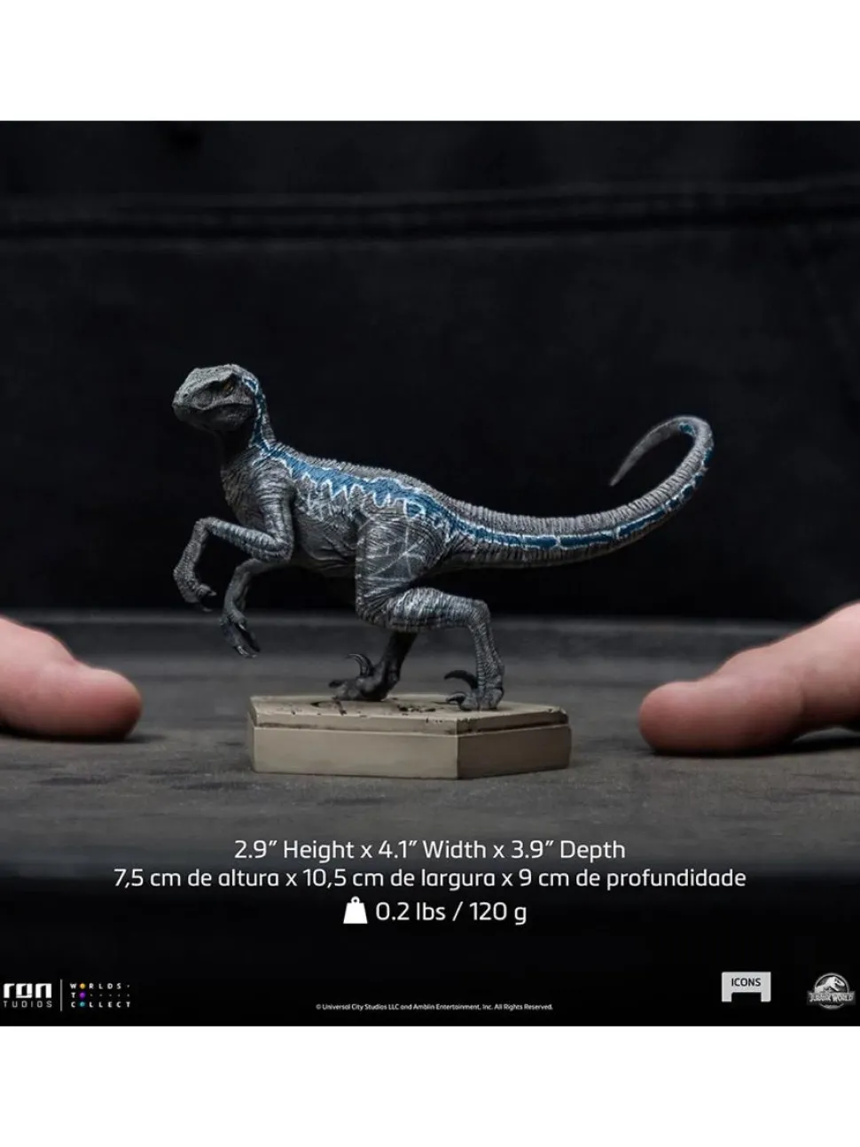 Jurassic World - Velociraptor B Blue Icons 3.5” Statue