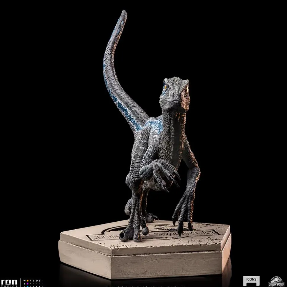 Jurassic World - Velociraptor Blue Icons 4” Statue