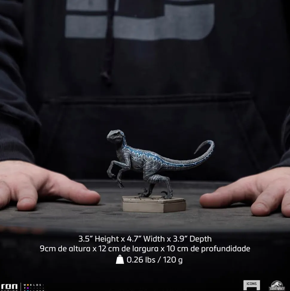 Jurassic World - Velociraptor Blue Icons 4” Statue