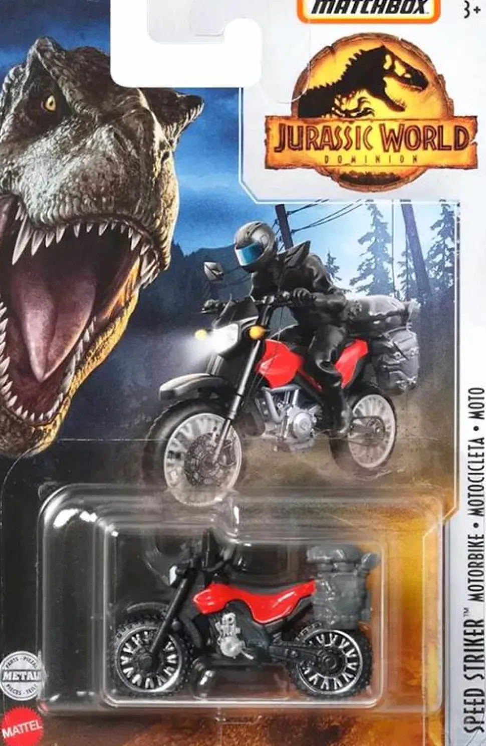 Jurassic World Dominion - Speed Striker Motorbike Matchbox 1/64th Scale Die-Cast Vehicle Replica