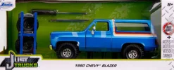 Just Trucks - Blue 1980 Chevy Blazer with Tyre Rack 1/24th Scale Die-Cast Vehicle Replica