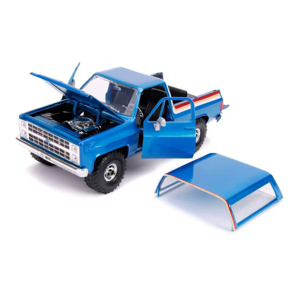 Just Trucks - Blue 1980 Chevy Blazer with Tyre Rack 1/24th Scale Die-Cast Vehicle Replica