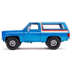 Just Trucks - Blue 1980 Chevy Blazer with Tyre Rack 1/24th Scale Die-Cast Vehicle Replica