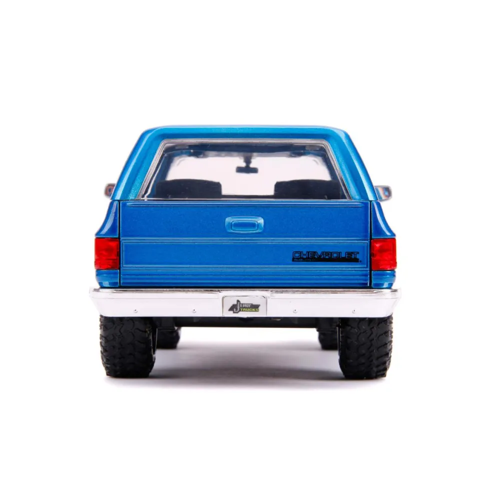 Just Trucks - Blue 1980 Chevy Blazer with Tyre Rack 1/24th Scale Die-Cast Vehicle Replica