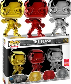 Justice League (2017) - The Flash Red, Gold & Silver Chrome Pop! Vinyl Figure 3-Pack (2018 Summer Convention Exclusive)