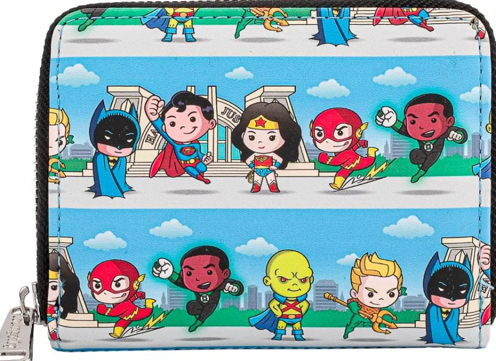 Justice League - Chibi Heroes 5” Faux Leather Zip-Around Wallet