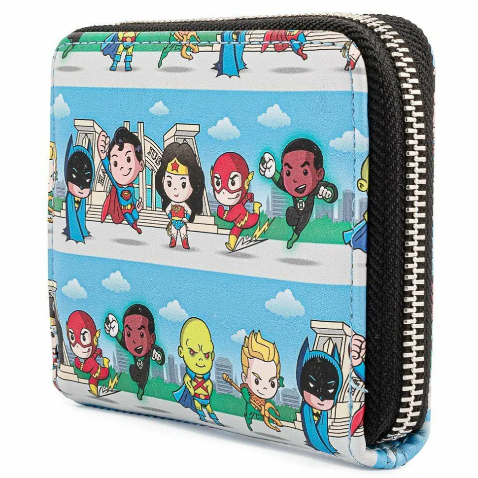 Justice League - Chibi Heroes 5” Faux Leather Zip-Around Wallet